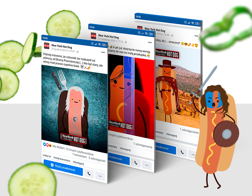 New York Hot Dog grafiki reklamowe na Facebooka