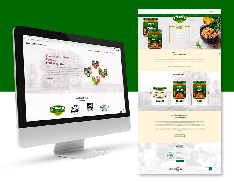 Strona www dla marki Stoczek Natura. Strona internetowa prezentująca szeroką gamę produktów